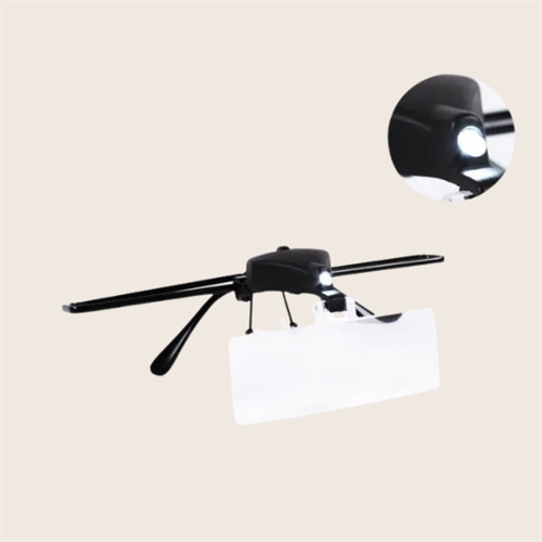 LED Loop Brille inkl. 3 forstørrelser 1,5X / 2,5X / 3,5X